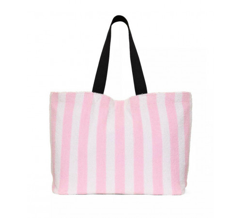 Пляжна махрова сумка у рожеву фірмову смужку Victoria’s Secret.