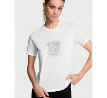 Розкішна футболка зі стразами та логотипом Victorias Secret