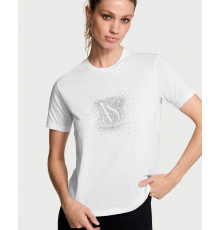 Розкішна футболка зі стразами та логотипом Victorias Secret