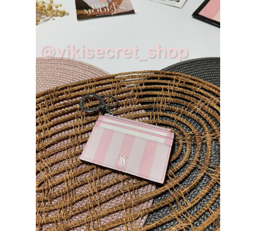 Картхолдер у фірмову рожеву смужку Victorias Secret Картхолдер у фірмову рожеву смужку Victorias Secret