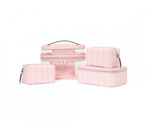 Косметичка 4 в 1 у фірмову рожеву смужку Victoria’s Secret.