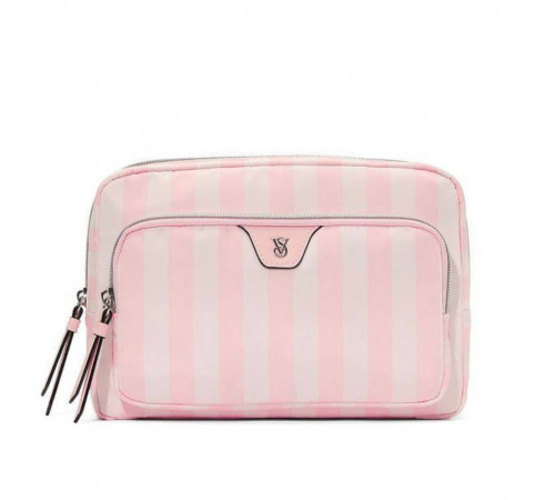 Зручна та стильна косметичка у рожеву фірмову смужку Victoria’s Secret