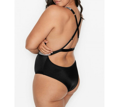 Чорний суцільний купальник