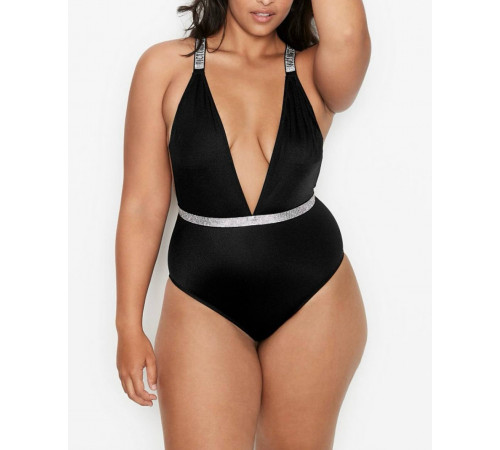 Чорний суцільний купальник