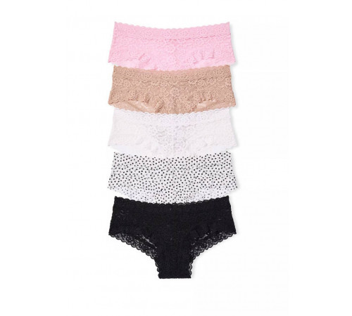 Подарунковий набір із 5-ти мереживних трусиків Lace Cheeky