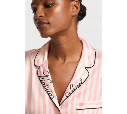 Сатинова піжама у фірмову рожеву смужку Victoria’s Secret