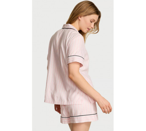 Фланелева піжама в рожеву фірмову смужку Victoria’s Secret.