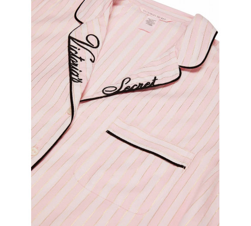 Фланелева піжама в рожеву фірмову смужку Victoria’s Secret.