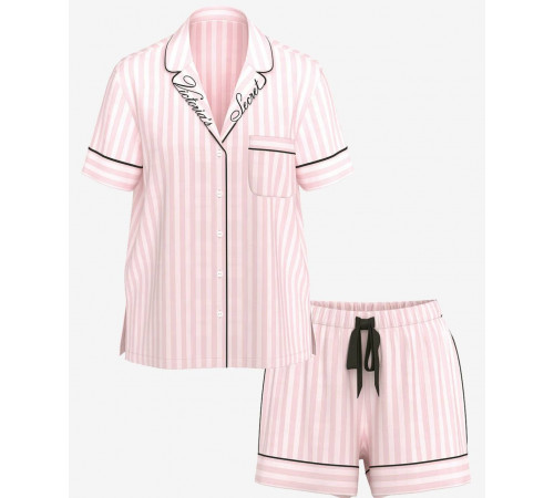 Фланелева піжама в рожеву фірмову смужку Victoria’s Secret.