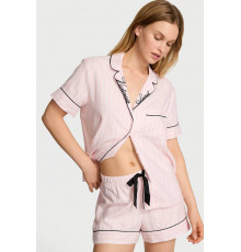 Фланелева піжама в рожеву фірмову смужку Victoria’s Secret.