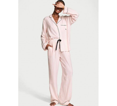 Фланелева піжама в рожеву фірмову смужку Victoria’s Secret