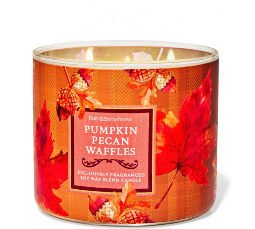 Ароматична свічка з 3 гнітами від Bath&Body Works Pumpkin Pecan Waffles
