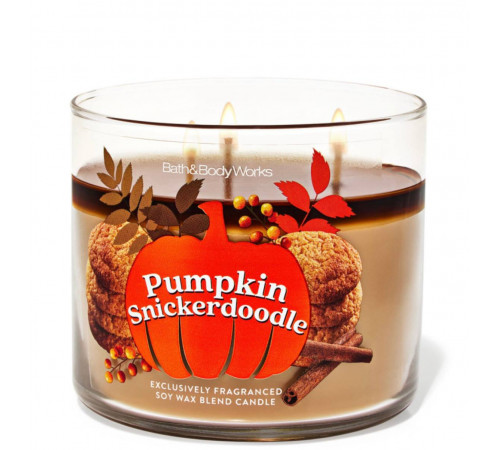 Ароматична свічка з 3 гнітами від Bath&Body Works Pumpkin Snickerdoodle